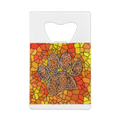 Mosaic Art Dog Paw Print Creditkaart Flessenopener (Achterkant)