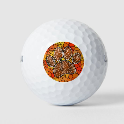 Mosaic Art Dog Paw Print Golfballen (Voorkant)