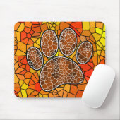 Mosaic Art Dog Paw Print Muismat (Met muis)