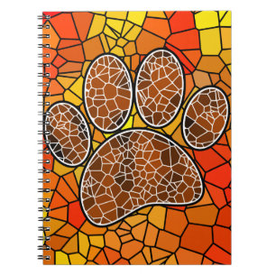 Mosaic Art Dog Paw Print Notitieboek