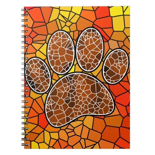 Mosaic Art Dog Paw Print Notitieboek (Voorkant)
