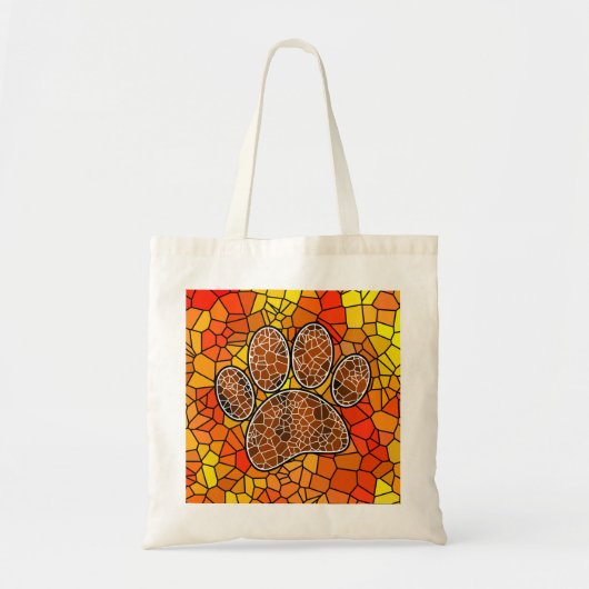 Mosaic Art Dog Paw Print Tote Bag (Voorkant)