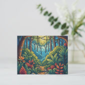 MOSAIC ART woodland postcard Briefkaart (Staand voorkant)