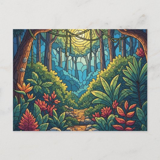 MOSAIC ART woodland postcard Briefkaart (Voorkant)