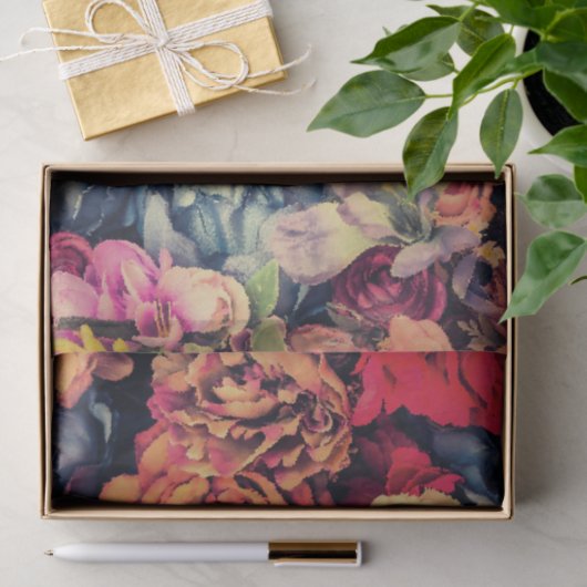 Mosaic Autumn Flowers Tissue Paper Tissuepapier (Geschenk)