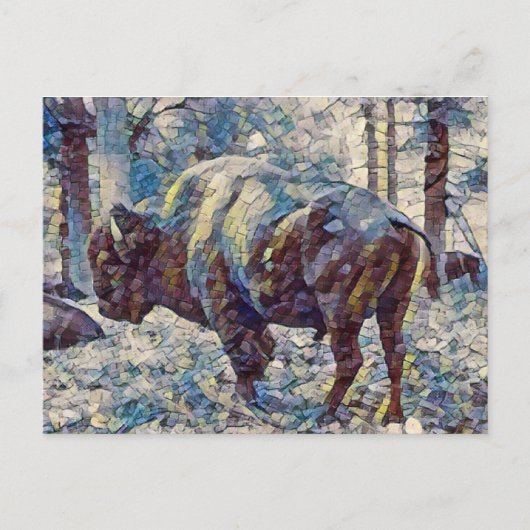 Mosaic Bison Briefkaart (Voorkant)
