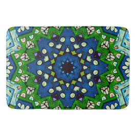 Mosaic Blue Green Hippie Boho Mandala Badmat