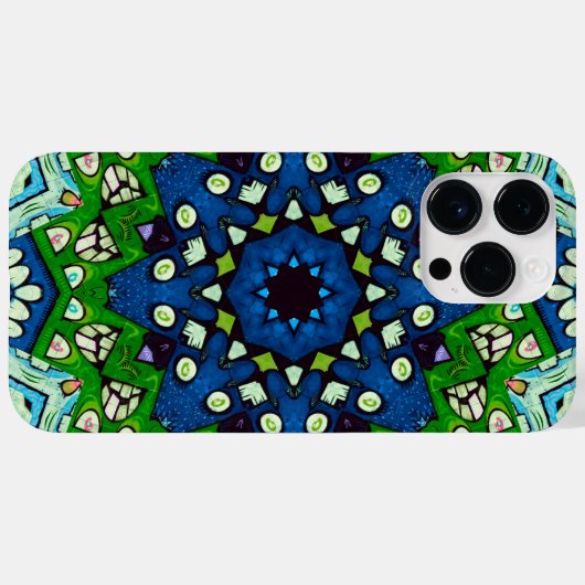 Mosaic Blue Green Hippie Boho Mandala Case-Mate iPhone Case (Achterkant (horizontaal))