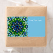 Mosaic Blue Green Hippie Boho Mandala Etiket (Insitu)