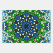Mosaic Blue Green Hippie Boho Mandala Inpakpapier Vel (Voorkant 2)