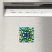 Mosaic Blue Green Hippie Boho Mandala Magneet (Insitu (Vaatwasser))