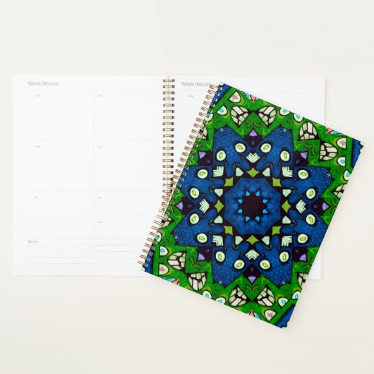 Mosaic Blue Green Hippie Boho Mandala Planner (Display)