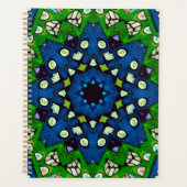 Mosaic Blue Green Hippie Boho Mandala Planner (Voorkant)