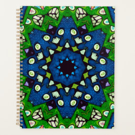 Mosaic Blue Green Hippie Boho Mandala Planner