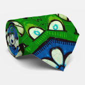 Mosaic Blue Green Hippie Boho Mandala Stropdas (Opgerold)