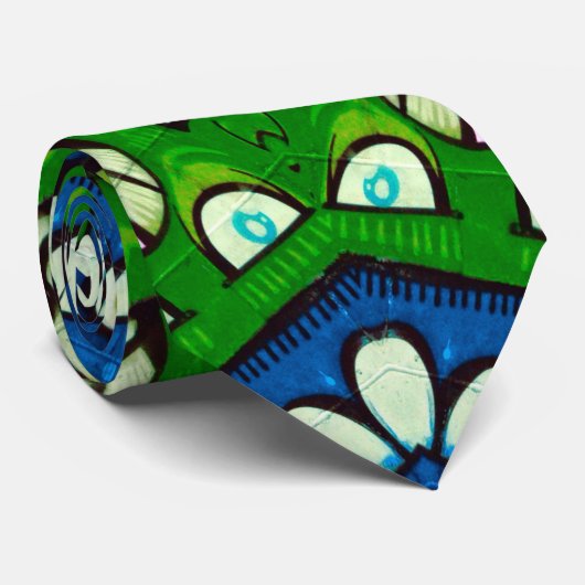 Mosaic Blue Green Hippie Boho Mandala Stropdas (Opgerold)