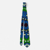 Mosaic Blue Green Hippie Boho Mandala Stropdas (Achterkant)