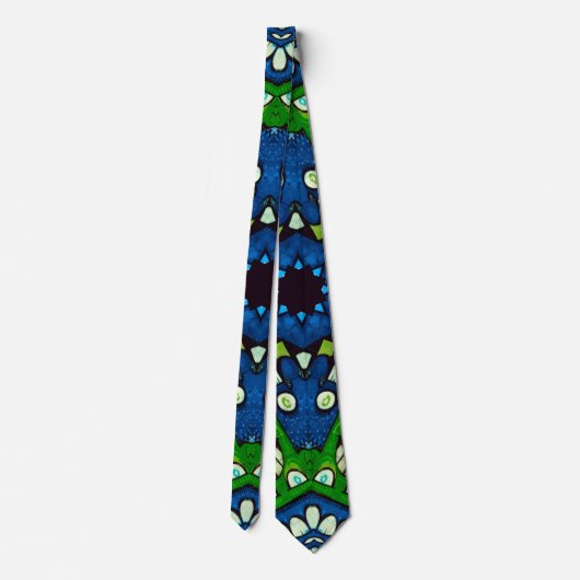 Mosaic Blue Green Hippie Boho Mandala Stropdas (Achterkant)