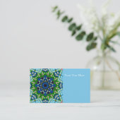 Mosaic Blue Green Hippie Boho Mandala Visitekaartje (Staand voorkant)