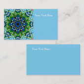 Mosaic Blue Green Hippie Boho Mandala Visitekaartje (Voorkant / Achterkant)