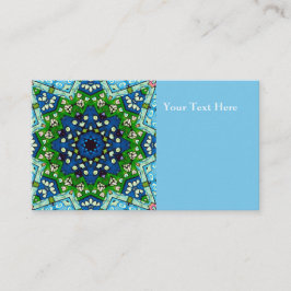 Mosaic Blue Green Hippie Boho Mandala Visitekaartje