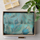 Mosaic Blue Teal Floral Pattern Decoupage Tissuepapier (Geschenk)