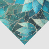 Mosaic Blue Teal Floral Pattern Decoupage Tissuepapier (Detail)