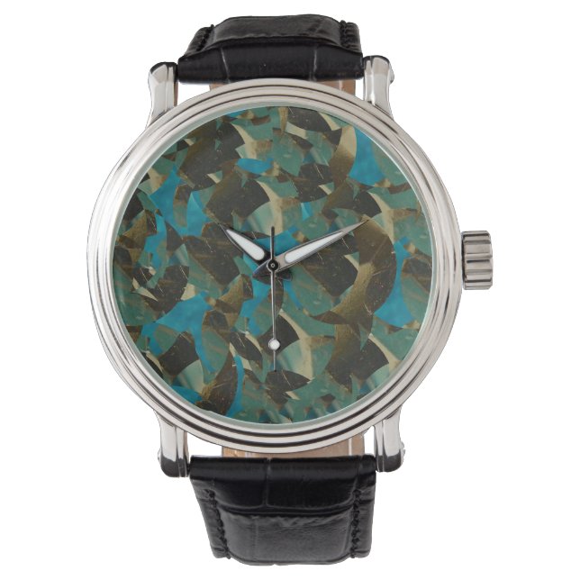 Mosaic Blue Watch Horloge (Voorkant)