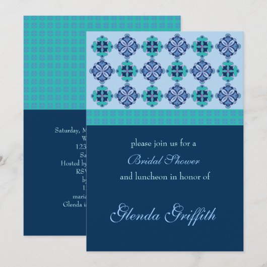 Mosaic Bridal Shower-uitnodiging Kaart (Voorkant / Achterkant)