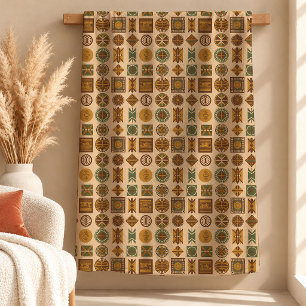 Mosaic Bruine Afrikaanse Erfgoed Deken Cadeau Ontw