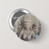 Mosaic buddha standbeeld ronde button 5,7 cm (Voorkant /achterkant)