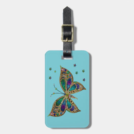 Mosaic Butterfly Bagagelabel (Voorkant verticaal)