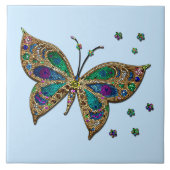 Mosaic Butterfly Blue Tegeltje (Voorkant)
