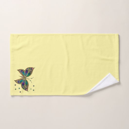 Mosaic Butterfly Yellow Bad Handdoek (Handdoek)