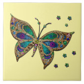 Mosaic Butterfly Yellow Tegeltje (Voorkant)