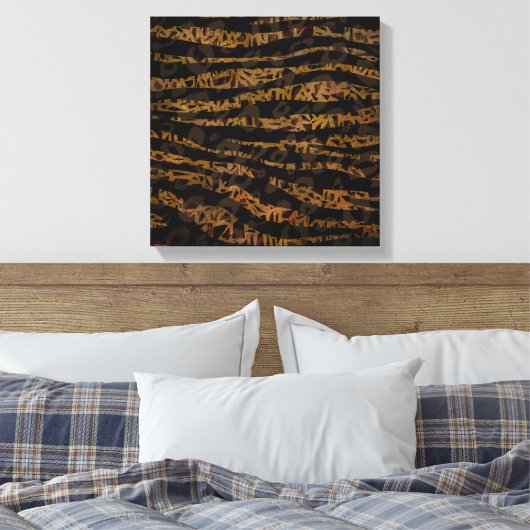 Mosaic Chic Elegant Safari Glam Oerwoud Canvas Afdruk (Insitu (Slaapkamer))