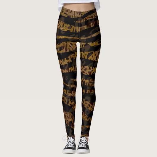Mosaic Chic Elegant Safari Glam Oerwoud Leggings (Voorkant)