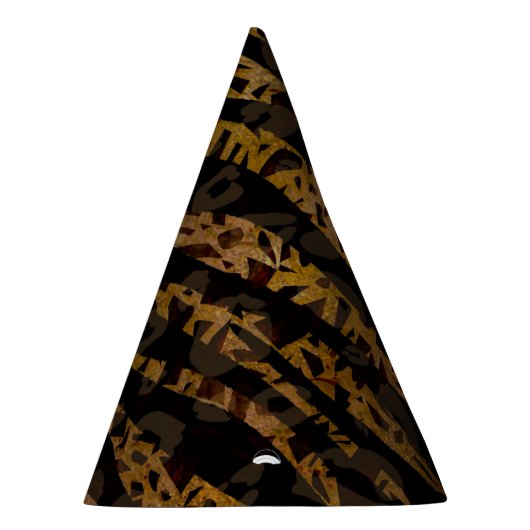 Mosaic Chic Elegant Safari Glam Oerwoud Print Feesthoedjes (Rechts)