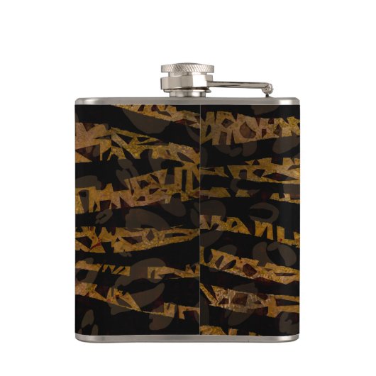 Mosaic Chic Elegant Safari Glam Oerwoud Print Heupfles (Achterkant)