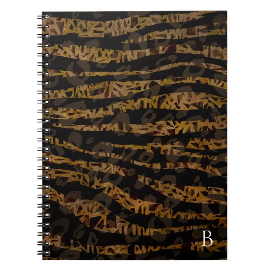 Mosaic Chic Elegant Safari Glam Oerwoud Print Notitieboek (Voorkant)