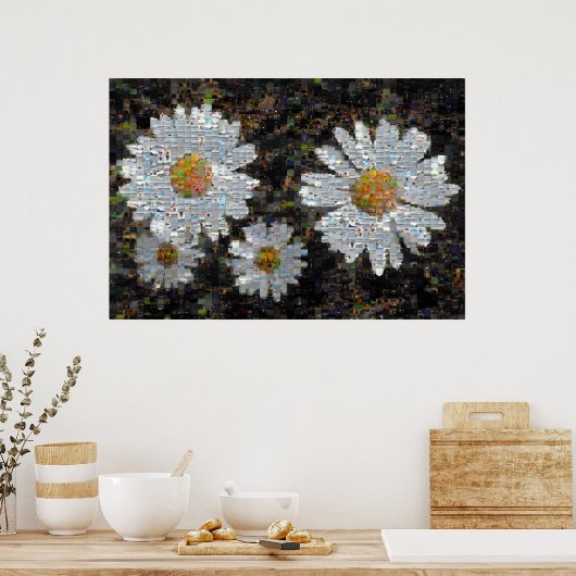 Mosaic Daisies 10 Poster (Keuken)