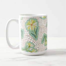 Mosaic Daisies White 11 oz Classic Mok