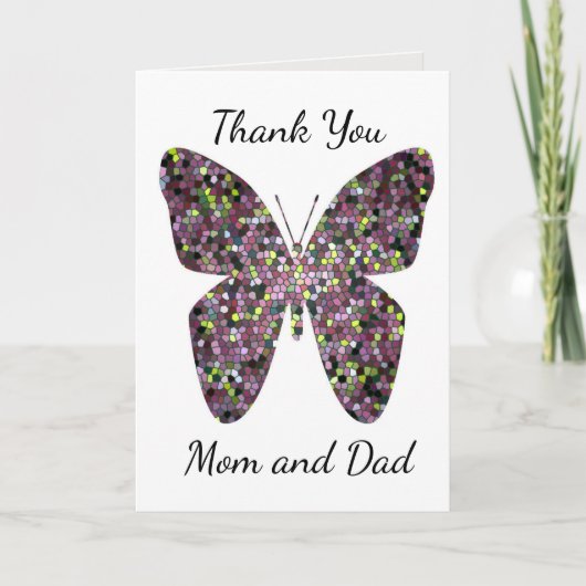 Mosaic Dank je Afstuderen College voor mama en pap Bedankkaart (Voorkant)