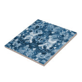 Mosaic Dark Blue Native Tribal Patroon Tegeltje (Zijkant)