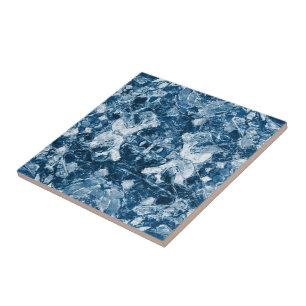 Mosaic Dark Blue Native Tribal Patroon Tegeltje