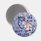 Mosaic Dog Magneet (Voorkant / Achterkant)