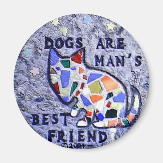 Mosaic Dog Magneet (Voorkant)