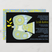 MOSAIC DOVE of PEACE Bat Mitzvah Invitation Kaart (Voorkant / Achterkant)