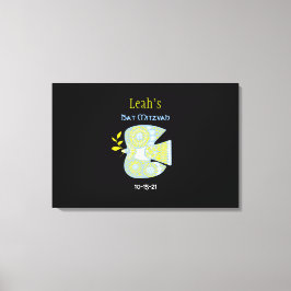 MOSAIC DOVE of PEACE Bat Mitzvah Sign-In Board Canvas Afdruk