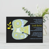 MOSAIC DOVE of PEACE Jewish Baby Naming Invitation Kaart (Staand voorkant)